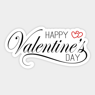 Elegant and Lovely Happy Valentine's Day Calligraphy Greeting Sticker